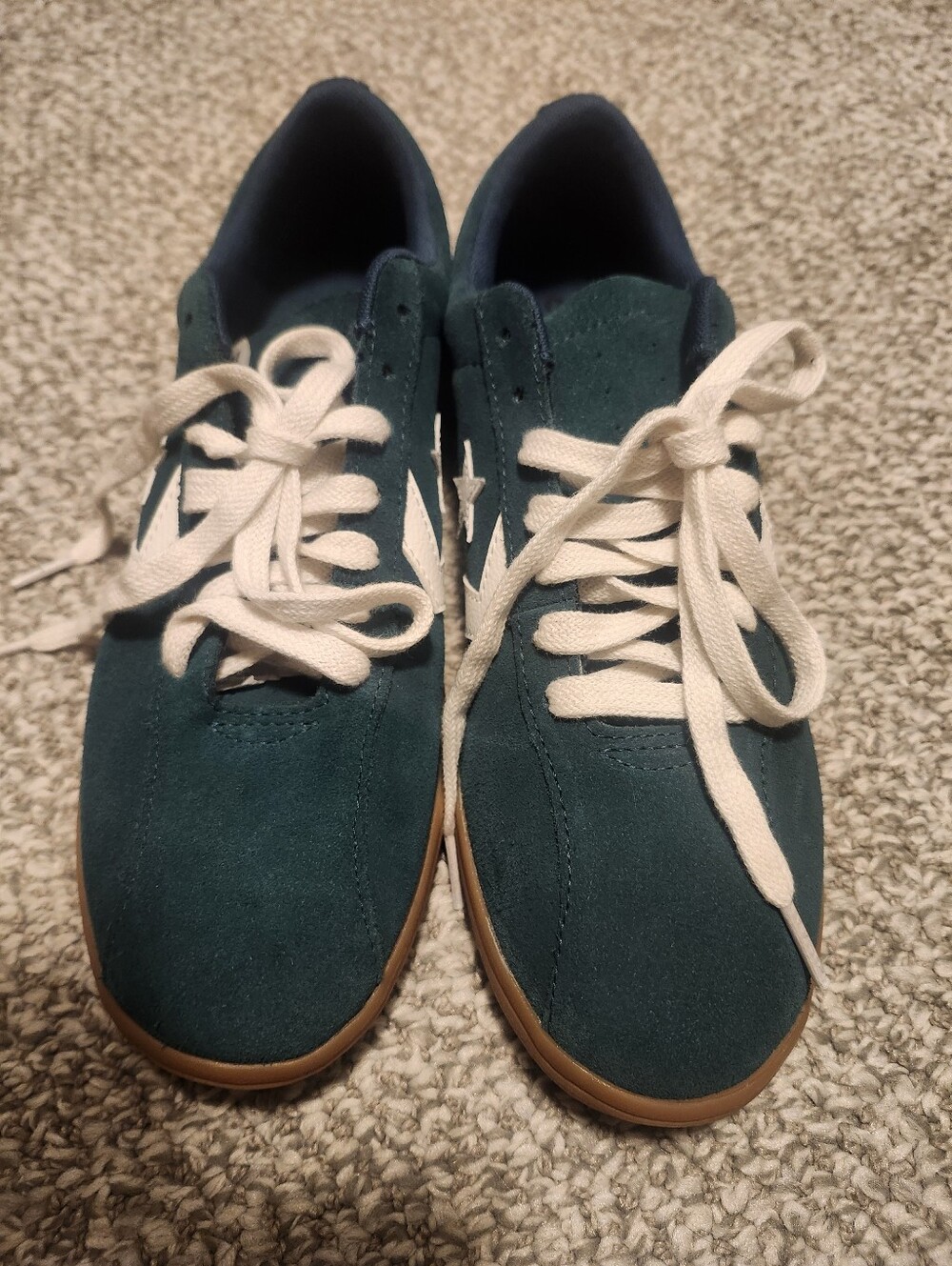 Converse All Star Low Top Lace-Up Suede/Leather Sneakers Green A16433C 9.5